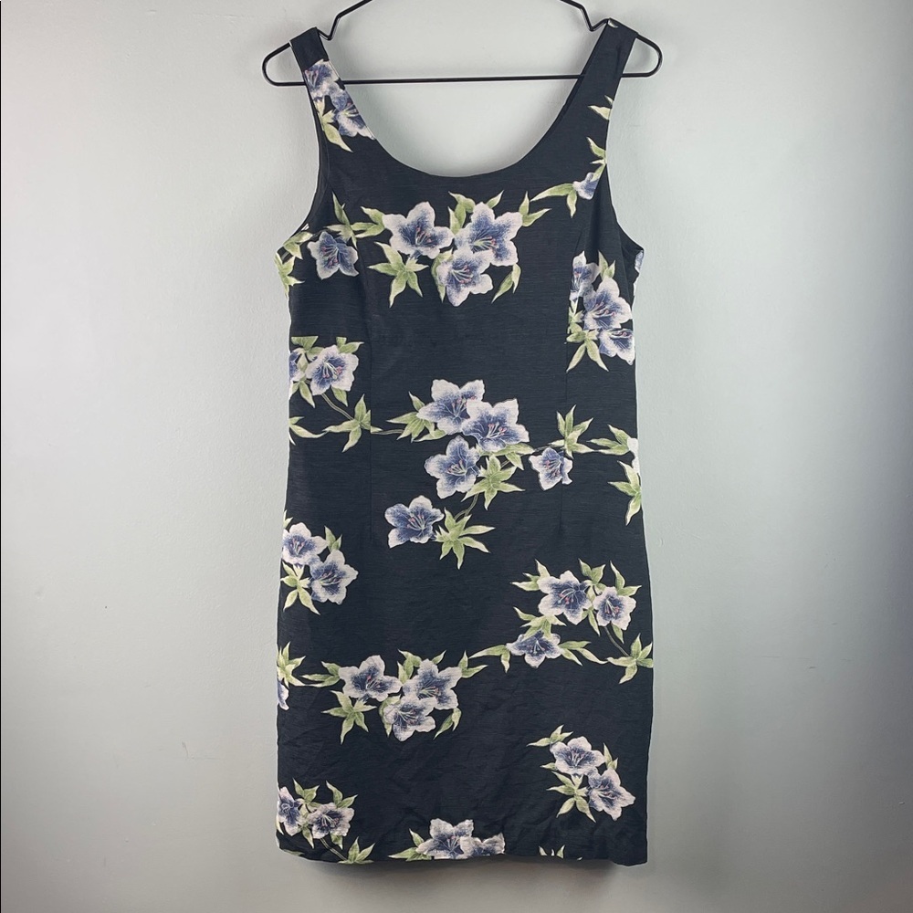 Tommy Bahama Silk Floral Black Dress Size 8